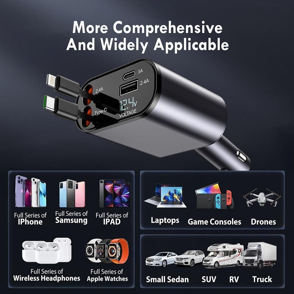 Retractable car charger price